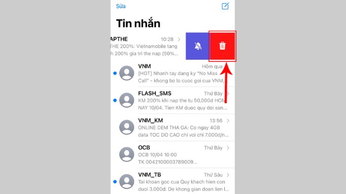 Xóa tin nhắn cũ để giải phóng dung lượng điện thoại