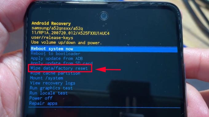 reset điện thoại Samsung bằng recovery